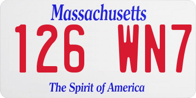 MA license plate 126WN7