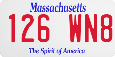 MA license plate 126WN8
