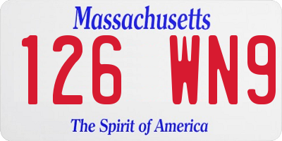 MA license plate 126WN9