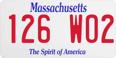 MA license plate 126WO2