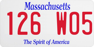 MA license plate 126WO5