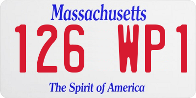 MA license plate 126WP1