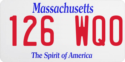 MA license plate 126WQ0