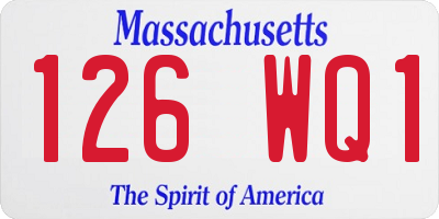 MA license plate 126WQ1