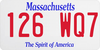 MA license plate 126WQ7