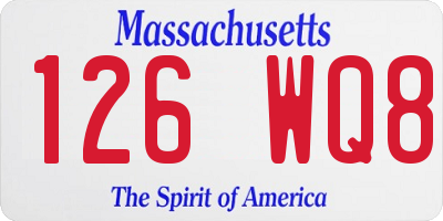 MA license plate 126WQ8