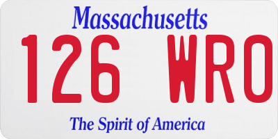 MA license plate 126WR0