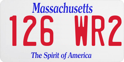MA license plate 126WR2