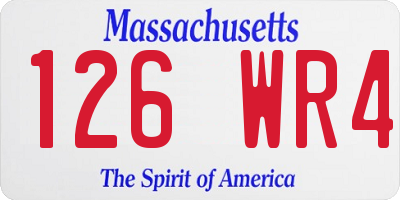 MA license plate 126WR4