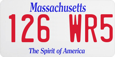 MA license plate 126WR5