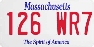 MA license plate 126WR7