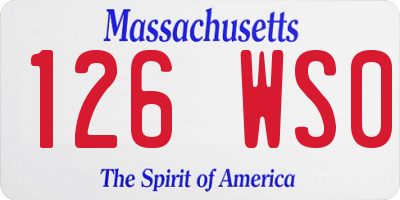 MA license plate 126WS0