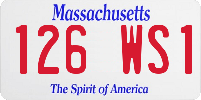MA license plate 126WS1