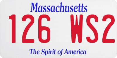 MA license plate 126WS2
