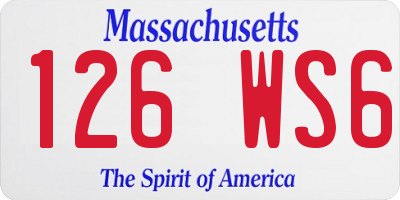MA license plate 126WS6