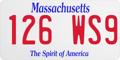 MA license plate 126WS9