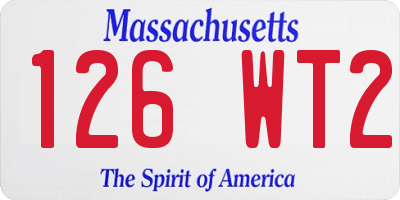 MA license plate 126WT2