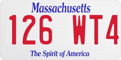 MA license plate 126WT4