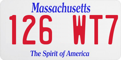 MA license plate 126WT7