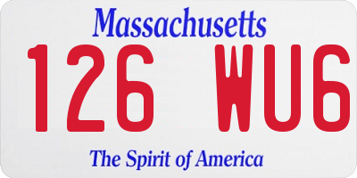 MA license plate 126WU6