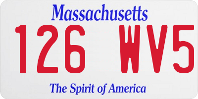 MA license plate 126WV5