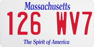 MA license plate 126WV7
