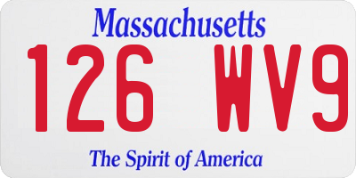 MA license plate 126WV9