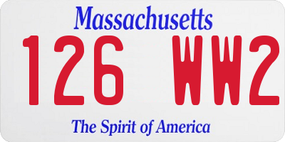 MA license plate 126WW2
