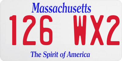 MA license plate 126WX2