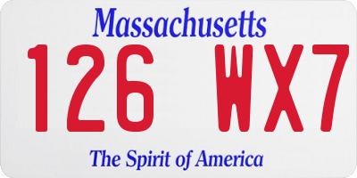 MA license plate 126WX7