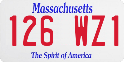 MA license plate 126WZ1