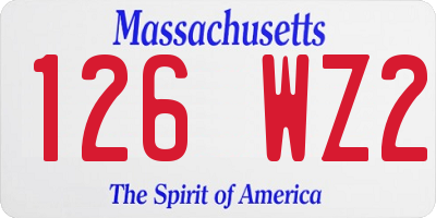 MA license plate 126WZ2