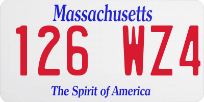 MA license plate 126WZ4