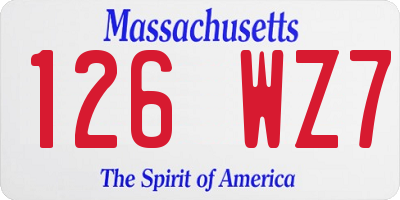 MA license plate 126WZ7