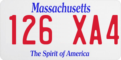 MA license plate 126XA4
