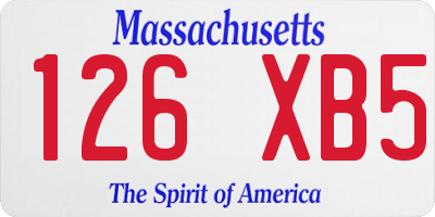 MA license plate 126XB5
