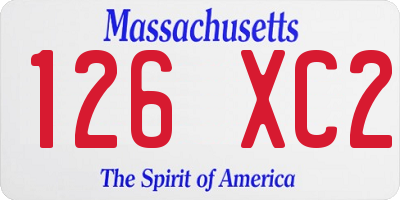 MA license plate 126XC2