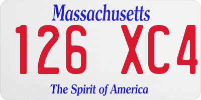 MA license plate 126XC4