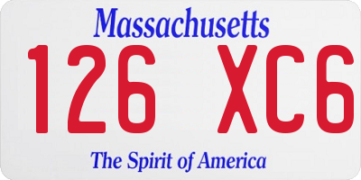 MA license plate 126XC6