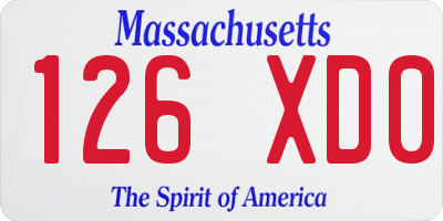 MA license plate 126XD0