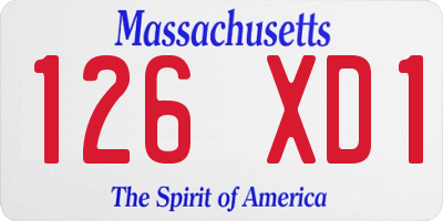 MA license plate 126XD1