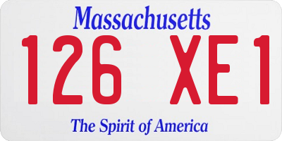 MA license plate 126XE1