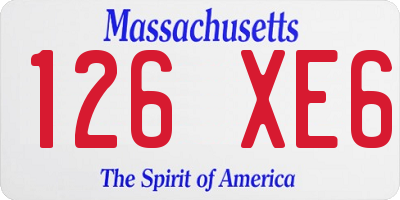 MA license plate 126XE6