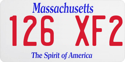 MA license plate 126XF2