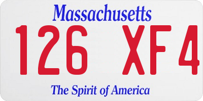 MA license plate 126XF4