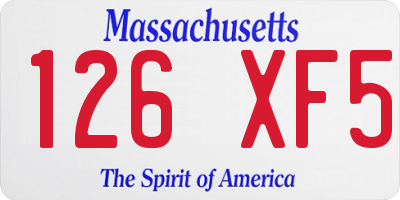 MA license plate 126XF5
