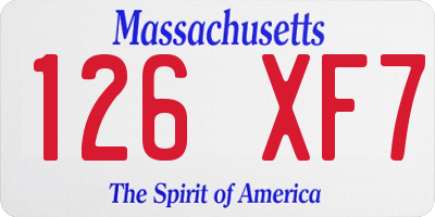 MA license plate 126XF7