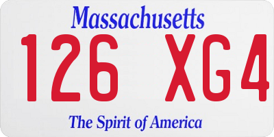MA license plate 126XG4
