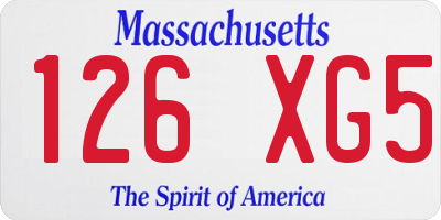 MA license plate 126XG5