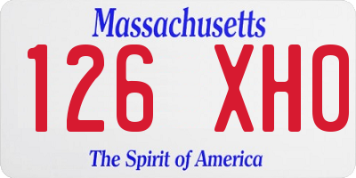 MA license plate 126XH0